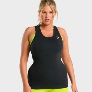 Gymshark Vital Seamless 2.0 Vest in Black Marl - Size Medium
